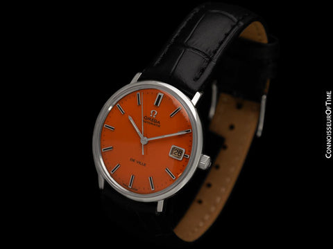 1969 Omega De Ville Vintage Mens Cal. 565 Automatic Harley-Davidson Orange Watch - Stainless Steel