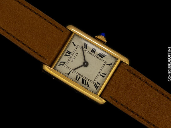 Cartier Vintage Ladies Tank Mechanical French Market Watch - Solid 18K Gold
