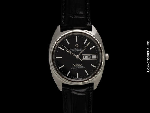 1972 Omega "C" Constellation Vintage Mens Automatic Chronometer Watch, Day Date - Stainless Steel & 18K White Gold