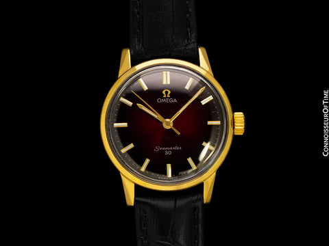 1962 Omega Seamaster 30 Vintage Mens Handwound Watch, Larger 35mm Model - 18K Gold Plated & Stainless Steel