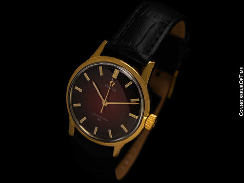 1962 Omega Seamaster 30 Vintage Mens Handwound Watch, Larger 35mm Model - 18K Gold Plated & Stainless Steel