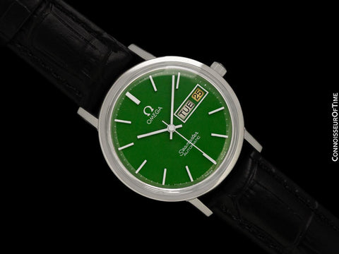 1979 Omega Seamaster Mens Automatic, Quick-Set Day Date Money Green Dial Watch - Stainless Steel