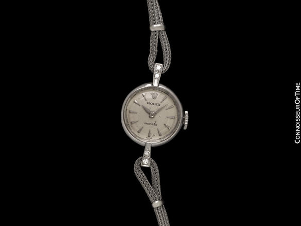 1950's Rolex Ladies Vintage Cocktail Watch - 18K White Gold & Diamonds