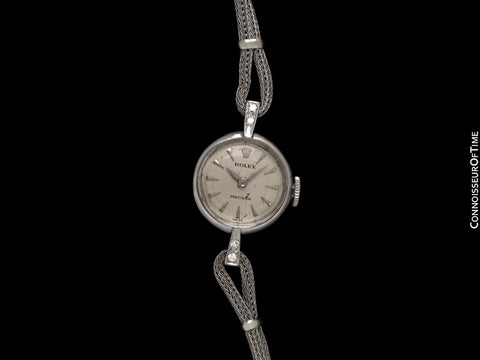 1950's Rolex Ladies Vintage Cocktail Watch - 18K White Gold & Diamonds