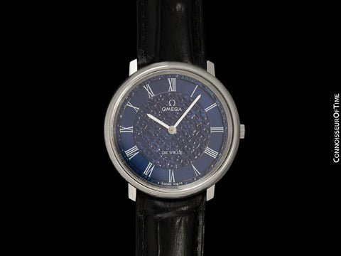 1973 Omega De Ville Vintage Mens Handwound Watch with Embossed Dial - Stainless Steel