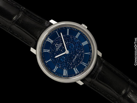 1973 Omega De Ville Vintage Mens Handwound Watch with Embossed Dial - Stainless Steel