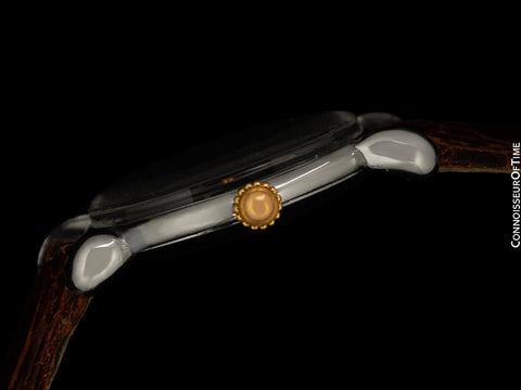 1942 Vacheron & Constantin Vintage Mens Tear Drop Watch - Stainless Steel & 18K Rose Gold