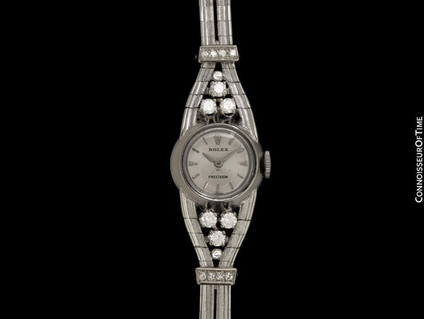 1960's Rolex Ladies Vintage Cocktail Watch - 18K White Gold & Diamonds