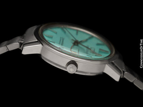 1975 Omega Seamaster Mens Automatic, Quick-Set Day Date Tiffany Blue Dial Watch - Stainless Steel
