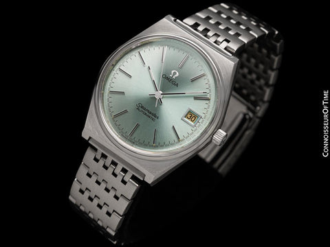 1979 Omega Seamaster Mens Vintage Glacier Blue Dial Bracelet Watch, Automatic, Date - Stainless Steel