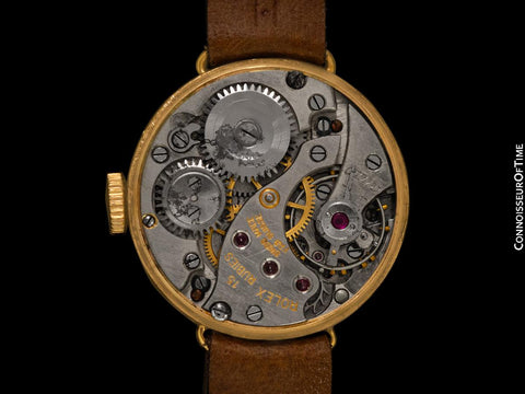 1934 Rolex Ladies Vintage Art Deco Watch with Rare Sector Dial - 9K Gold