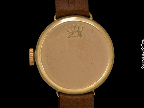 1934 Rolex Ladies Vintage Art Deco Watch with Rare Sector Dial - 9K Gold