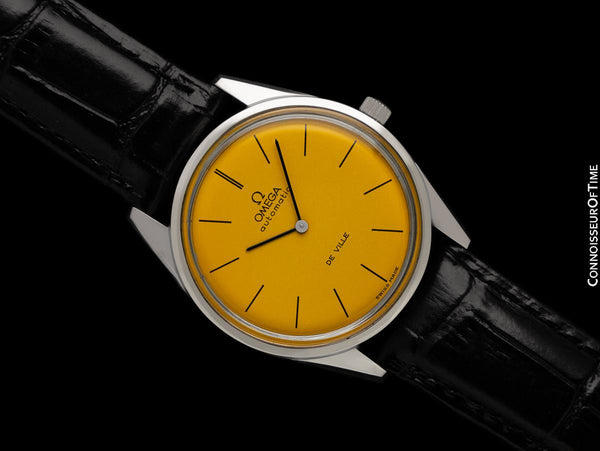 1973 Omega Vintage De Ville Mens Cal. 711 Automatic Watch with Ferrari Yellow Dial - Stainless Steel
