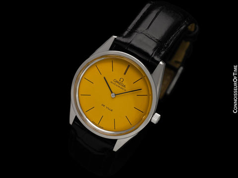 1973 Omega Vintage De Ville Mens Cal. 711 Automatic Watch with Ferrari Yellow Dial - Stainless Steel