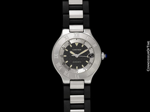 Cartier 21C Mens Autoscaph Automatic Watch, Ref. 2427 - Stainless Steel