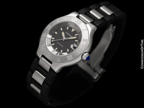 Cartier 21C Mens Autoscaph Automatic Watch, Ref. 2427 - Stainless Steel