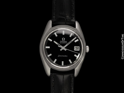 1971 Omega Seamaster Mens Vintage Watch with Automatic Cal. 565 Movement and Black Dial - Stainless Steel