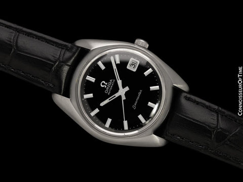 1971 Omega Seamaster Mens Vintage Watch with Automatic Cal. 565 Movement and Black Dial - Stainless Steel
