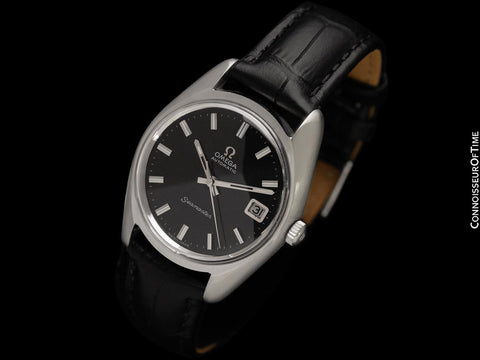 1971 Omega Seamaster Mens Vintage Watch with Automatic Cal. 565 Movement and Black Dial - Stainless Steel
