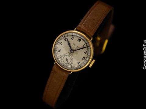 1934 Rolex Ladies Vintage Art Deco Watch with Rare Sector Dial - 9K Gold