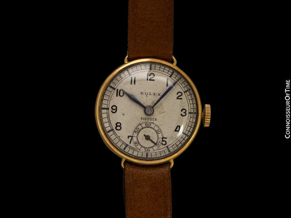 1934 Rolex Ladies Vintage Art Deco Watch with Rare Sector Dial - 9K Gold