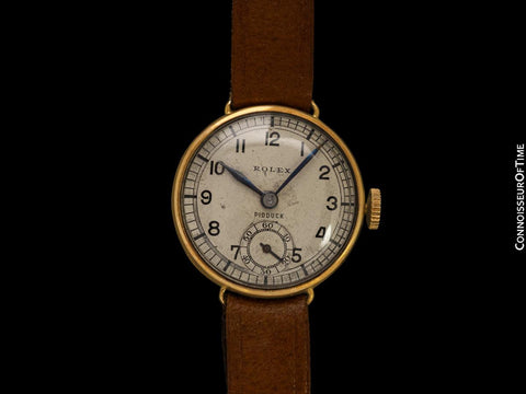 1934 Rolex Ladies Vintage Art Deco Watch with Rare Sector Dial - 9K Gold