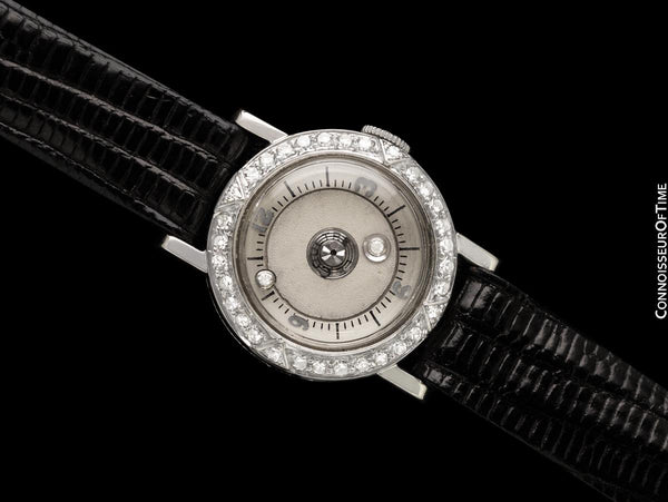 1958 Jaeger-LeCoultre Vintage Mystery Dial Ladies Watch - 14K White Gold & Diamonds
