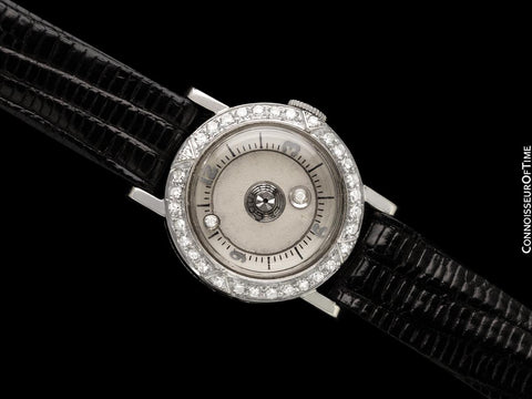 1958 Jaeger-LeCoultre Vintage Mystery Dial Ladies Watch - 14K White Gold & Diamonds
