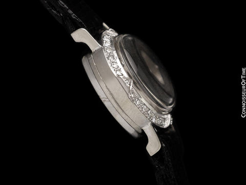 1958 Jaeger-LeCoultre Vintage Mystery Dial Ladies Watch - 14K White Gold & Diamonds