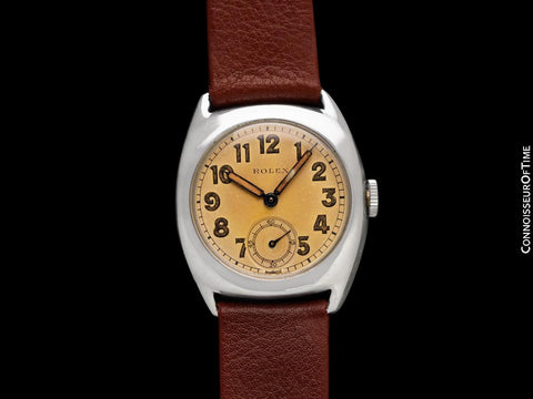 1938 Rolex Art Deco Vintage Mens Tonneau Ref. 3892 Watch - Chromium