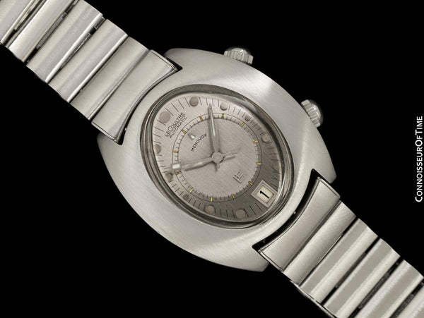 1970's Jaeger-LeCoultre Vintage Mens "Egg" Memovox Alarm Reveil - Stainless Steel