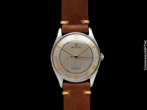 1946 Rolex Precision Full Size Vintage Mens Handwound Dress Watch - Stainless Steel