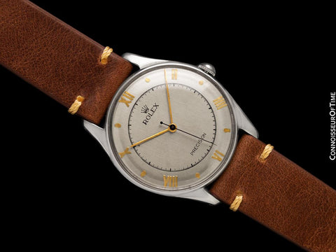 1946 Rolex Precision Full Size Vintage Mens Handwound Dress Watch - Stainless Steel