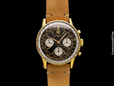 1968 Breitling Navitimer Vintage Aviator's AOPA Chronograph Watch - 18K Gold Plated & Stainless Steel