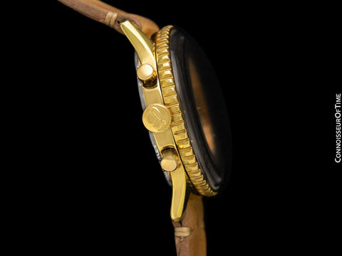 1968 Breitling Navitimer Vintage Aviator's AOPA Chronograph Watch - 18K Gold Plated & Stainless Steel