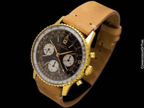 1968 Breitling Navitimer Vintage Aviator's AOPA Chronograph Watch - 18K Gold Plated & Stainless Steel