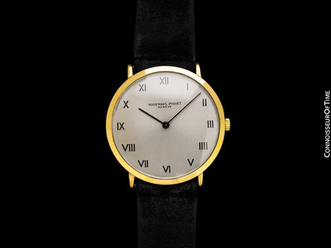 1965 Audemars Piguet Vintage Mens Thin Dress Watch with Band & Buckle - 18K Gold