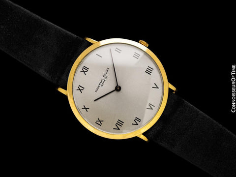 1965 Audemars Piguet Vintage Mens Thin Dress Watch with Band & Buckle - 18K Gold