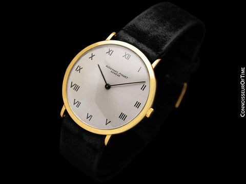 1965 Audemars Piguet Vintage Mens Thin Dress Watch with Band & Buckle - 18K Gold