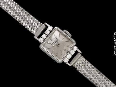 1950's Patek Philippe Vintage Ladies Ref. 3086 18K White Gold and Factory Diamond Watch