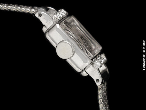 1950's Patek Philippe Vintage Ladies Ref. 3086 18K White Gold and Factory Diamond Watch