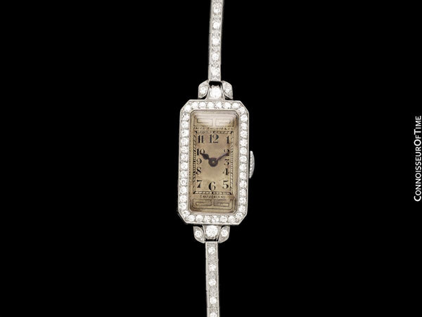 1930 Patek Philippe Vintage Art Deco Ladies Watch with Bracelet - Platinum & Diamonds