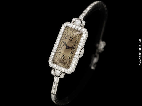 1930 Patek Philippe Vintage Art Deco Ladies Watch with Bracelet - Platinum & Diamonds