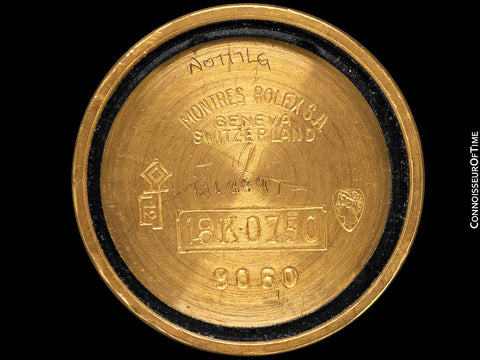 c. 1957 Rolex Orchid Ladies Vintage Watch, 18K Gold - Rare & Beautiful Crown Design