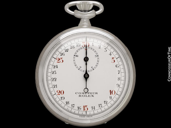 1932 Rolex Compteur Very Rare Vintage Antique Mens Stopwatch, 49mm - Nickel Chrome