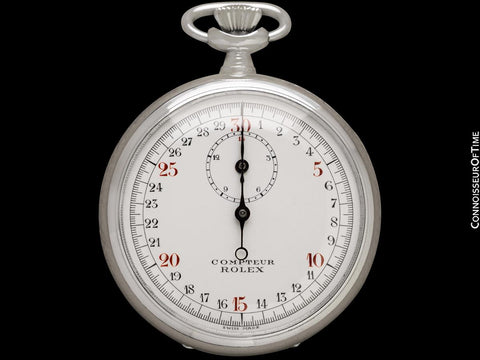 1932 Rolex Compteur Very Rare Vintage Antique Mens Stopwatch, 49mm - Nickel Chrome