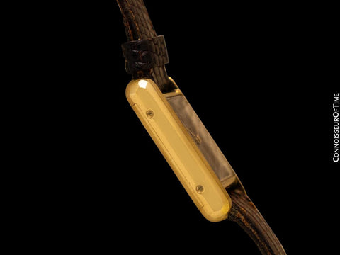 Cartier Vintage Ladies Tank Mechanical Watch With Chocolate Dial - Gold Vermeil, 18K Gold over Sterling Silver