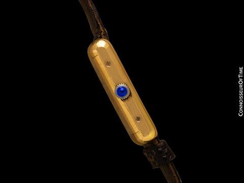 Cartier Vintage Ladies Tank Mechanical Watch With Chocolate Dial - Gold Vermeil, 18K Gold over Sterling Silver