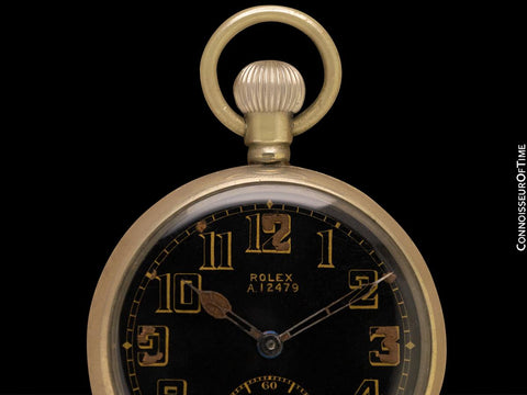 1940's Rolex WWII British Military Vintage Antique Mens 50mm Pocket Watch - Nickel