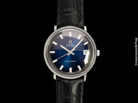 1969 Omega De Ville Vintage Mens Cal. 565 Automatic Blue Vignette Dial Watch - Stainless Steel